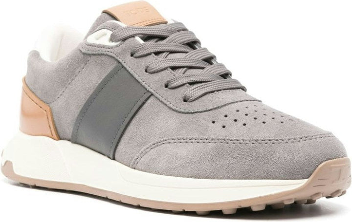 TECHNICAL JERSEY AND SUEDE SNEAKERS