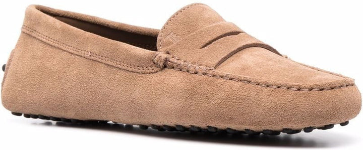 BEIGE SUEDE GOMMINO LOAFERS