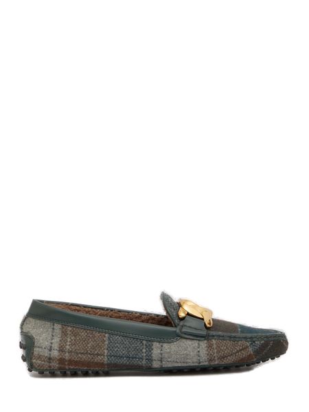 GREEN TARTAN LOAFERS