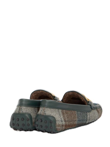 GREEN TARTAN LOAFERS
