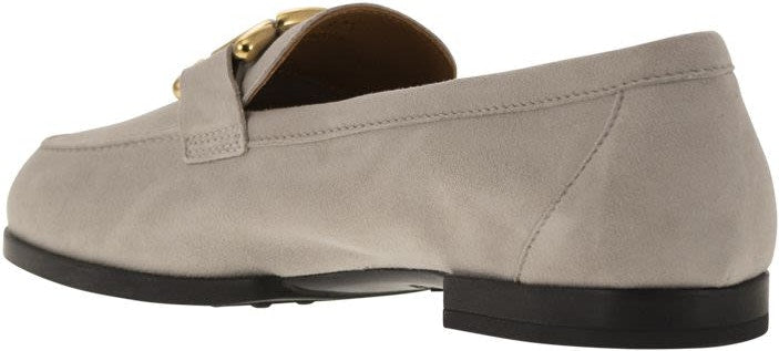 MOCCASIN IN NUBUCK WITH METAL CHAIN