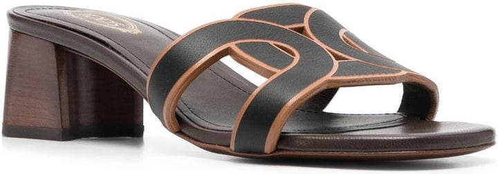 LEATHER CHAIN MULES
