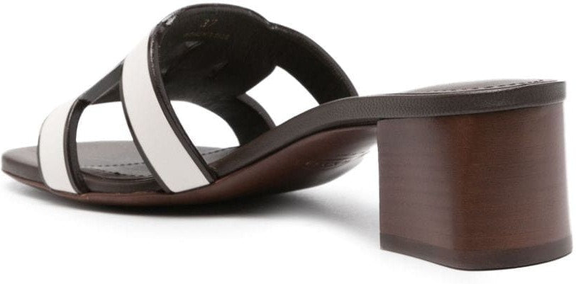 50mm interwoven strap leather mules