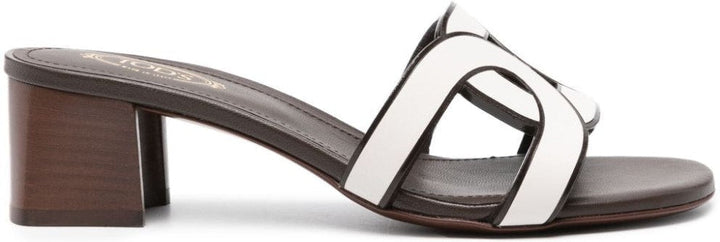 50mm interwoven strap leather mules