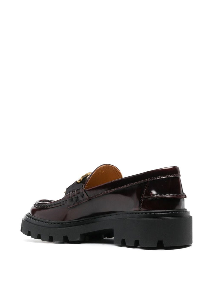55 LOGO PLAQUE LEATHER LOAFERS