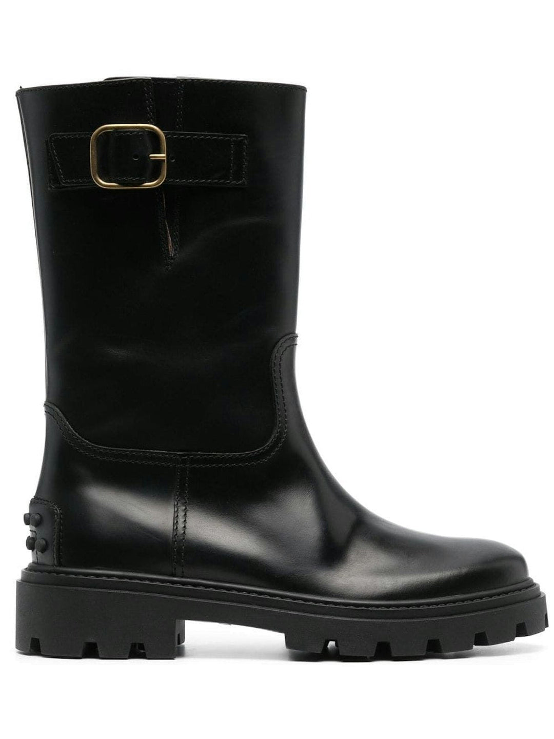 buckle detail leather boots