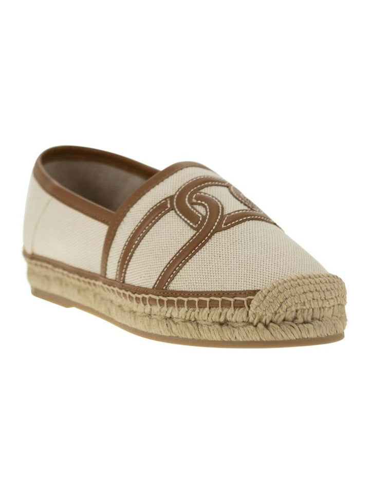 SLIP-ON KATE IN CANVAS AND LEATHER