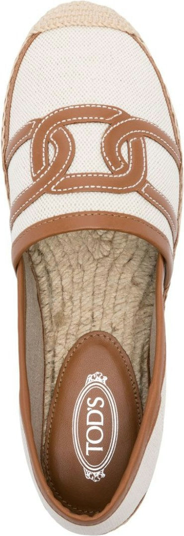 JACQUARD ROUND TOE LEATHER FLATS