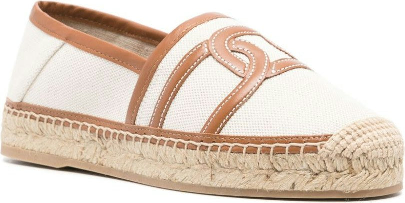 JACQUARD ROUND TOE LEATHER FLATS