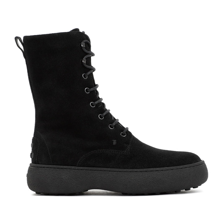 TOD`S LACE-UP ANKLE BOOTS IN SUEDE