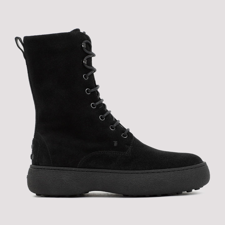 TOD`S LACE-UP ANKLE BOOTS IN SUEDE