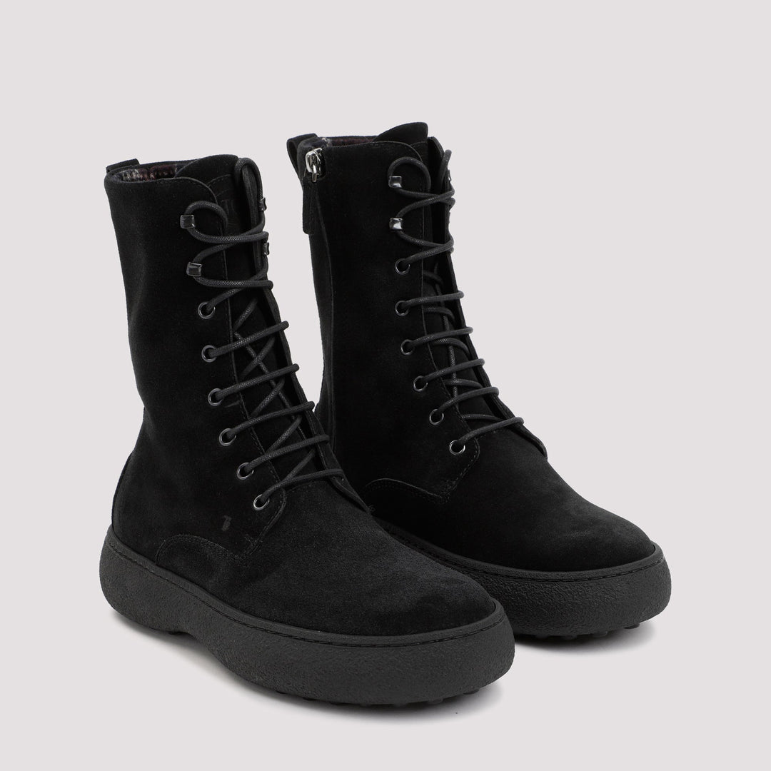 TOD`S LACE-UP ANKLE BOOTS IN SUEDE