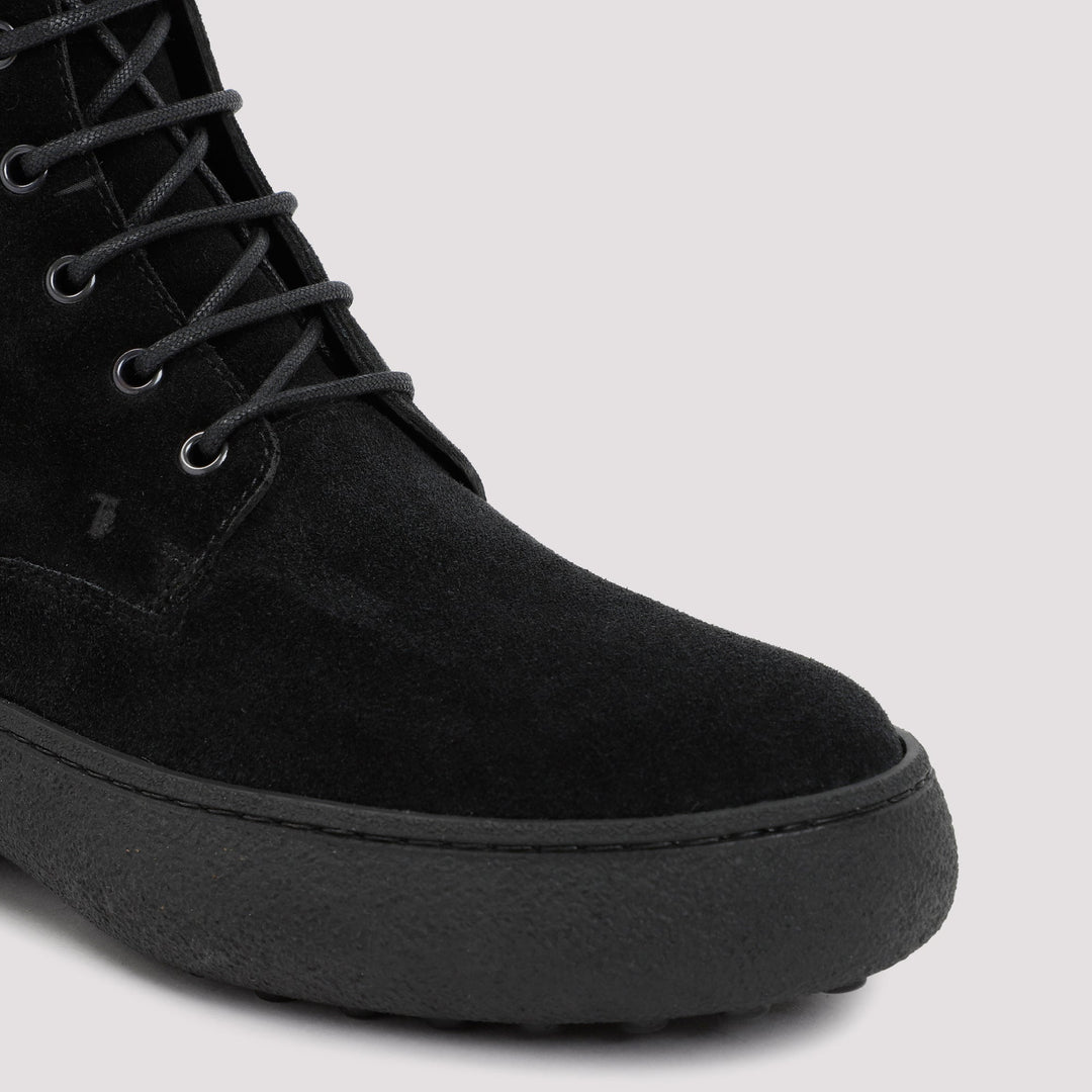 TOD`S LACE-UP ANKLE BOOTS IN SUEDE