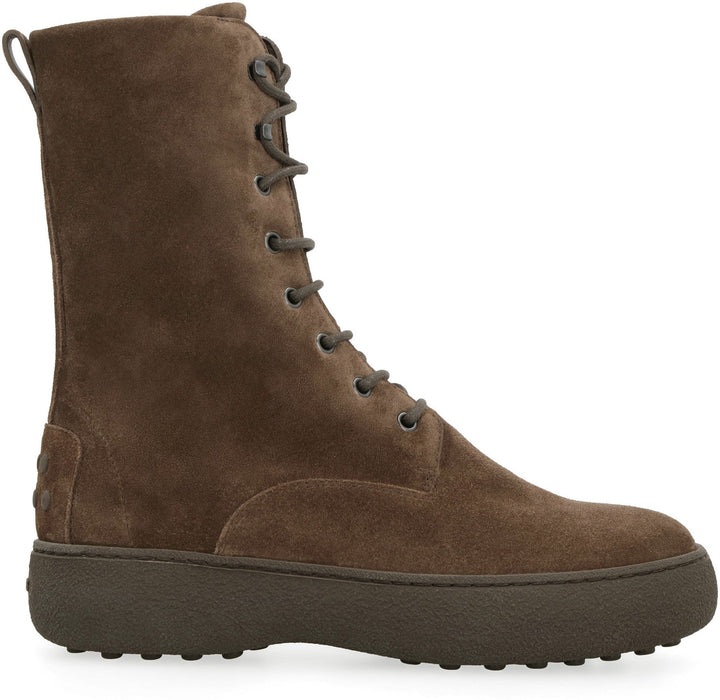 LACE-UP SUEDE ANKLE BOOTS