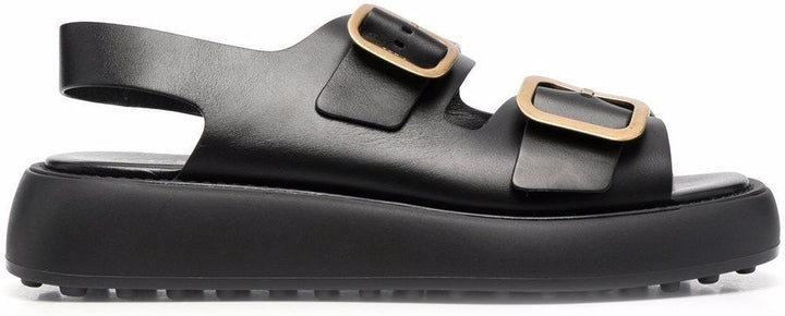 LEATHER SANDAL WITH BUCKLES