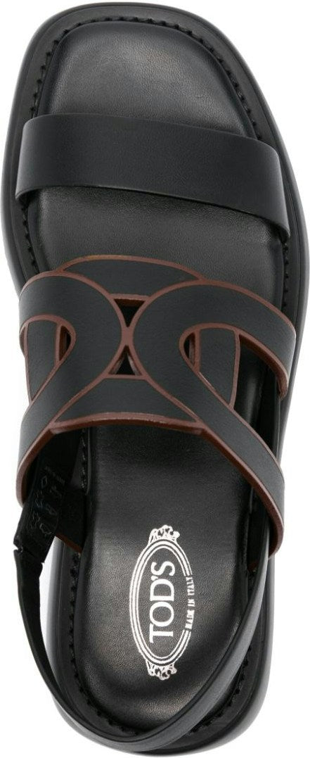 CUT-OUT LOGO STRAP SANDALS