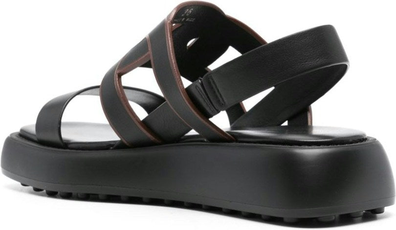 CUT-OUT LOGO STRAP SANDALS