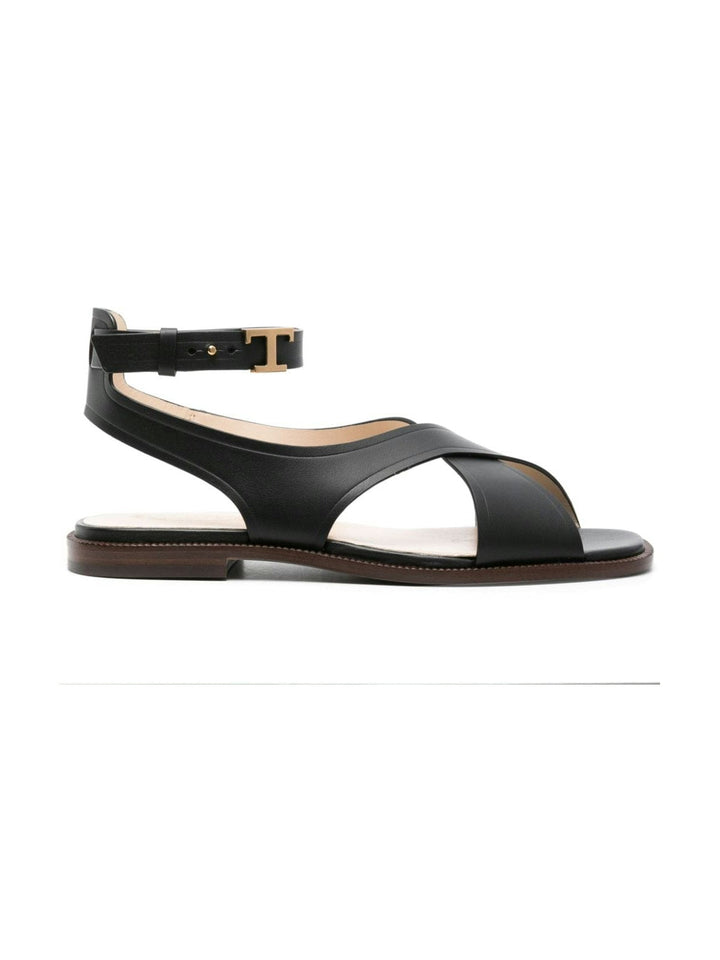 LEATHER FLAT SANDAS