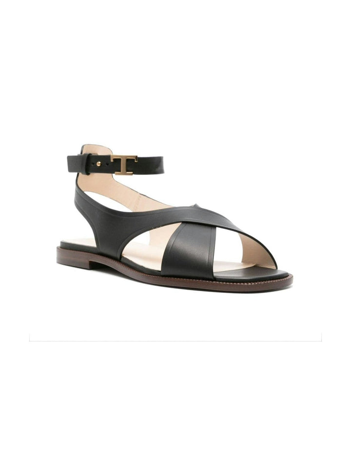 LEATHER FLAT SANDAS