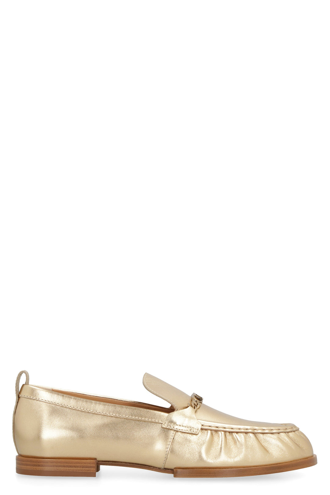 METALLIC LEATHER LOAFERS