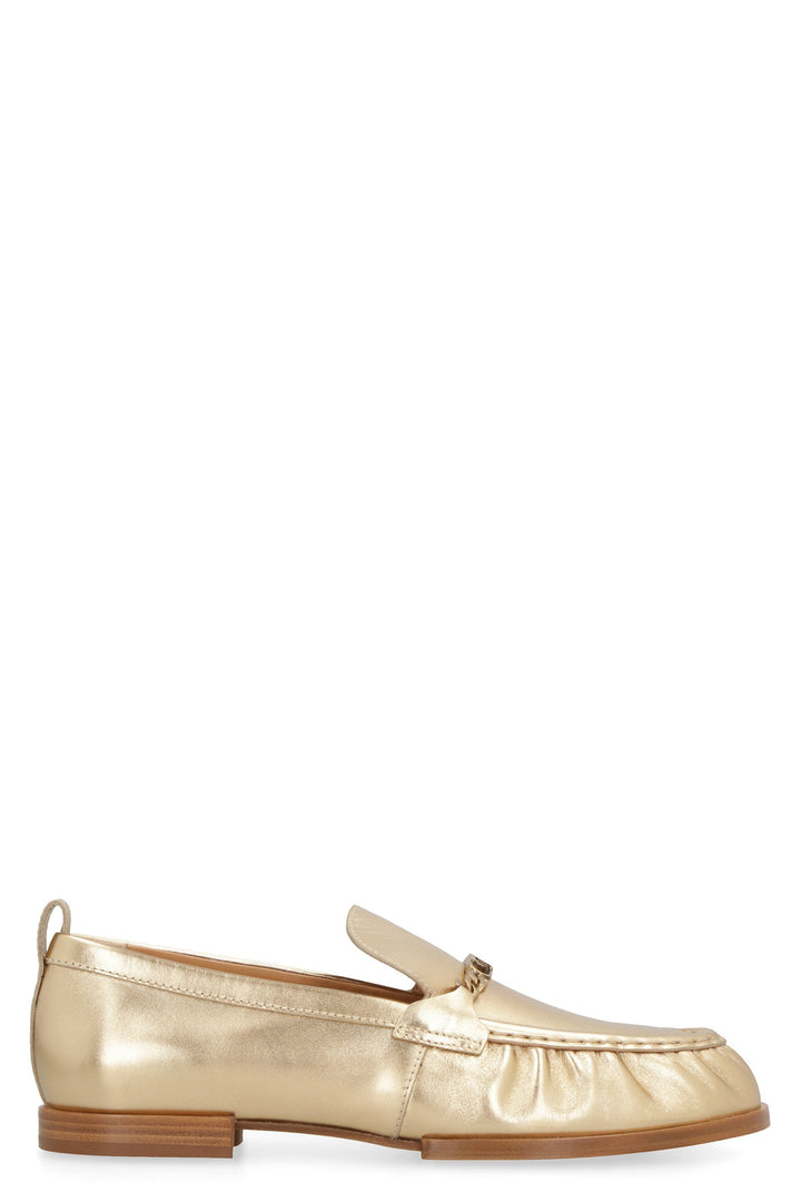 METALLIC LEATHER LOAFERS