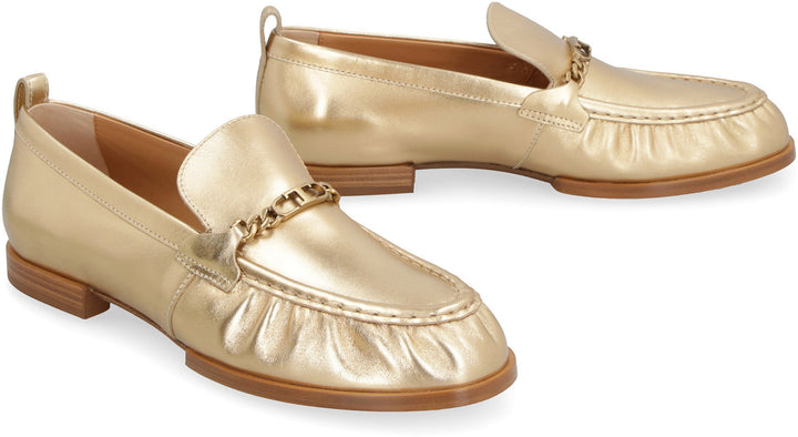 METALLIC LEATHER LOAFERS