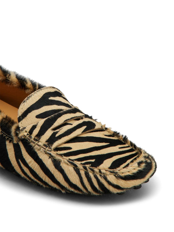 GOMMINO ZEBRA MOTIF LOAFERS
