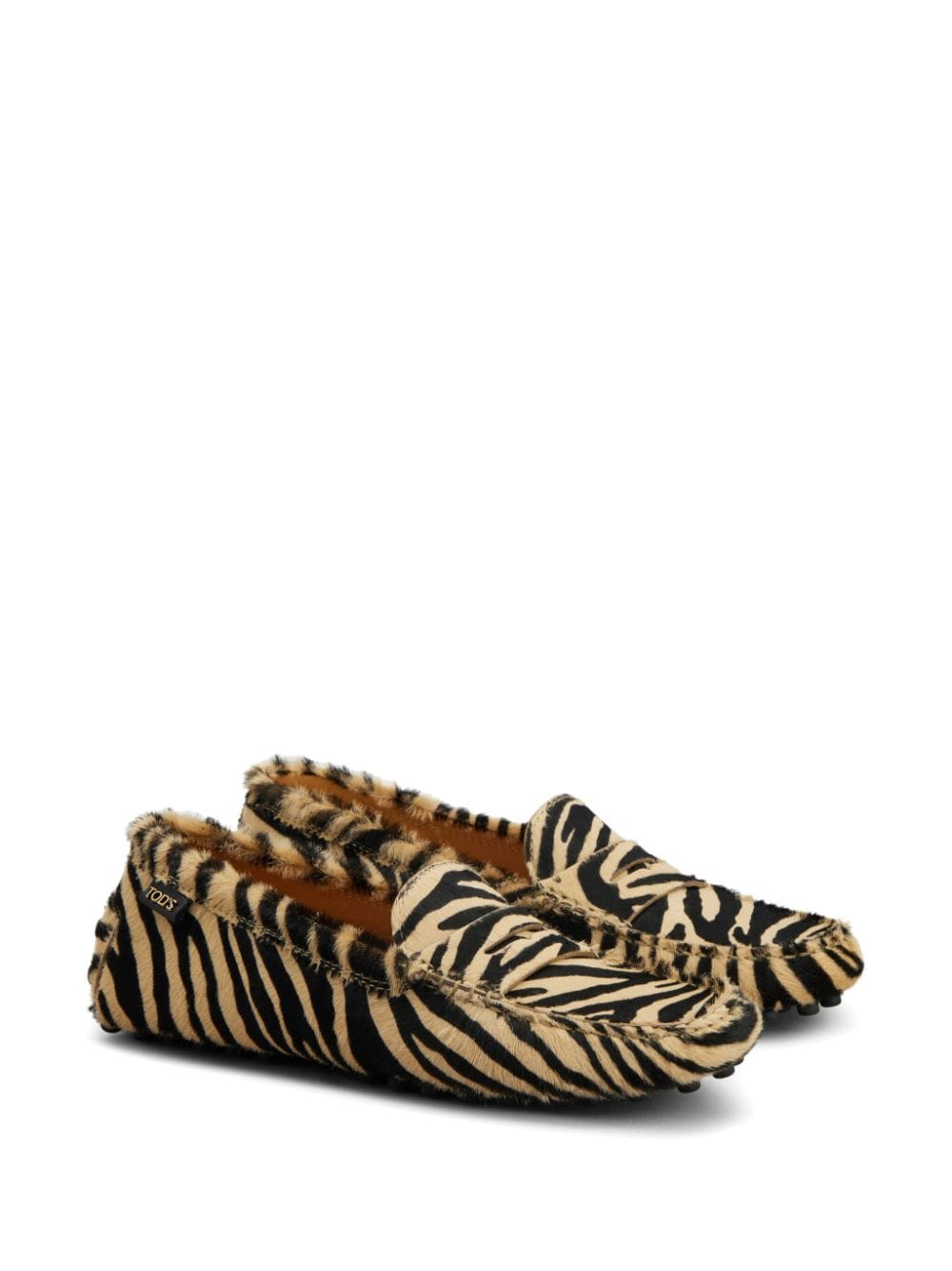 GOMMINO ZEBRA MOTIF LOAFERS
