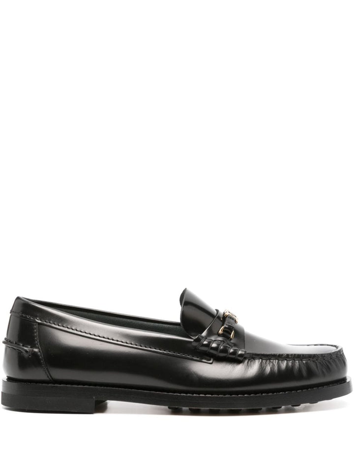 CHAIN LEATHER LOAFERS