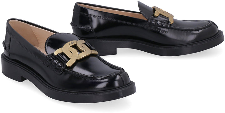 BLACK LEATHER LOAFERS