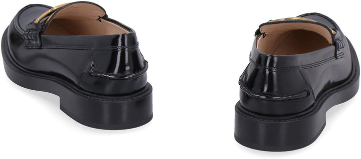 BLACK LEATHER LOAFERS