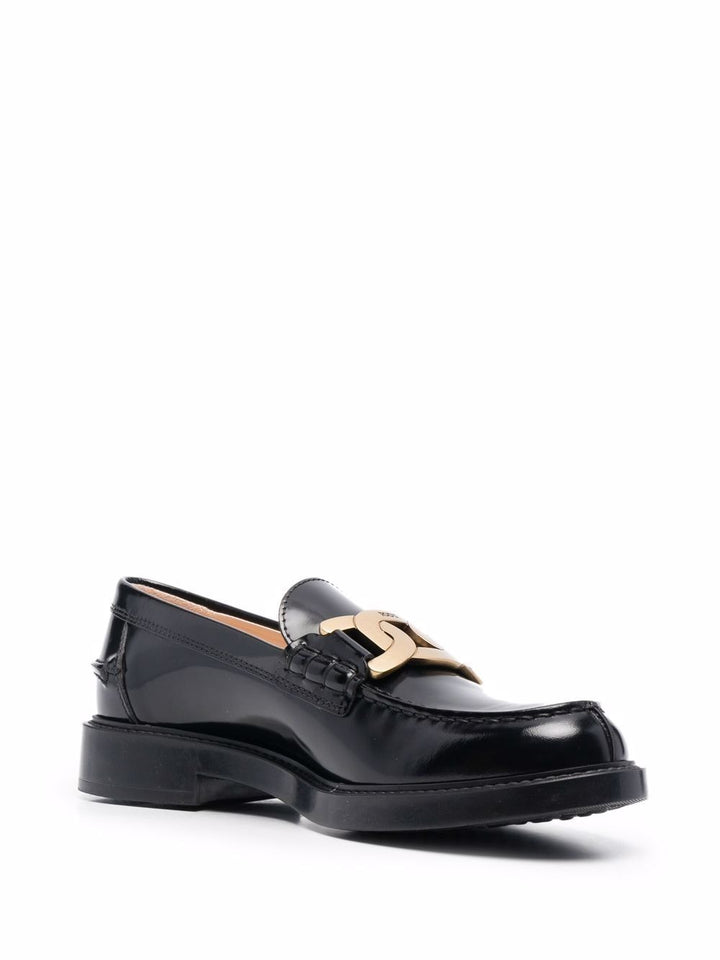 BLACK LEATHER LOAFERS