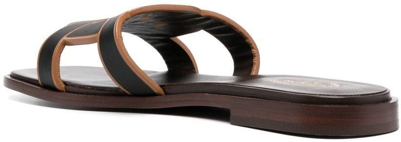 LEATHER LOGO STRAP SANDALS