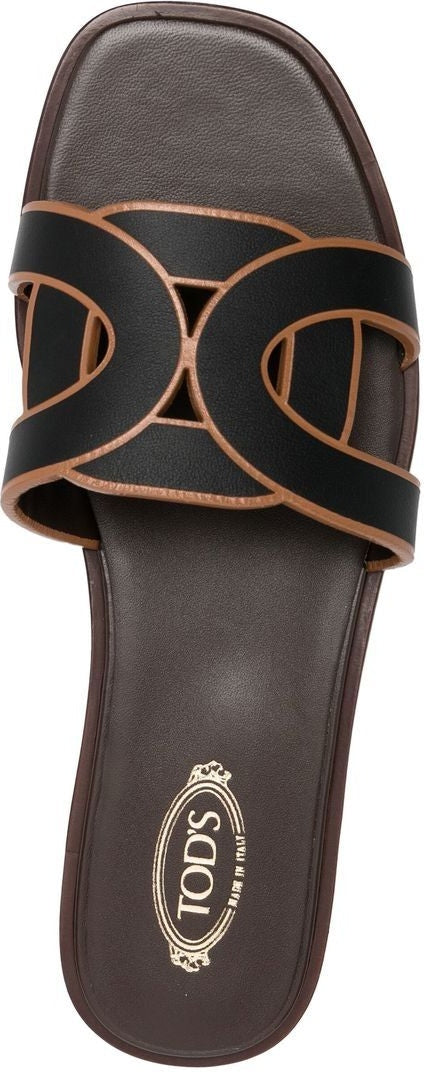 LEATHER LOGO STRAP SANDALS