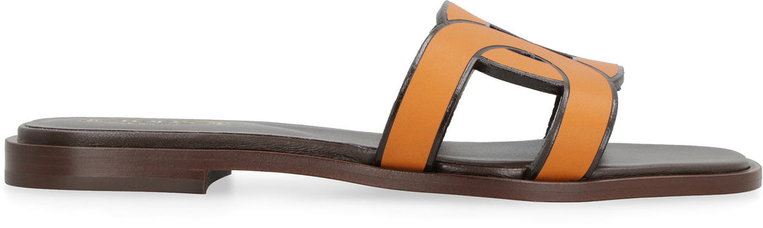 LEATHER LOGO SANDALS