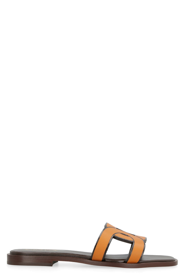 LEATHER LOGO SANDALS