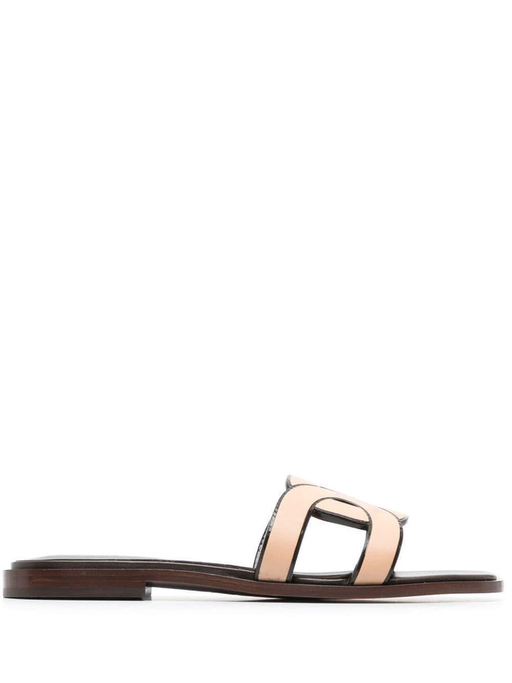 LEATHER LOGO STRAP SANDALS