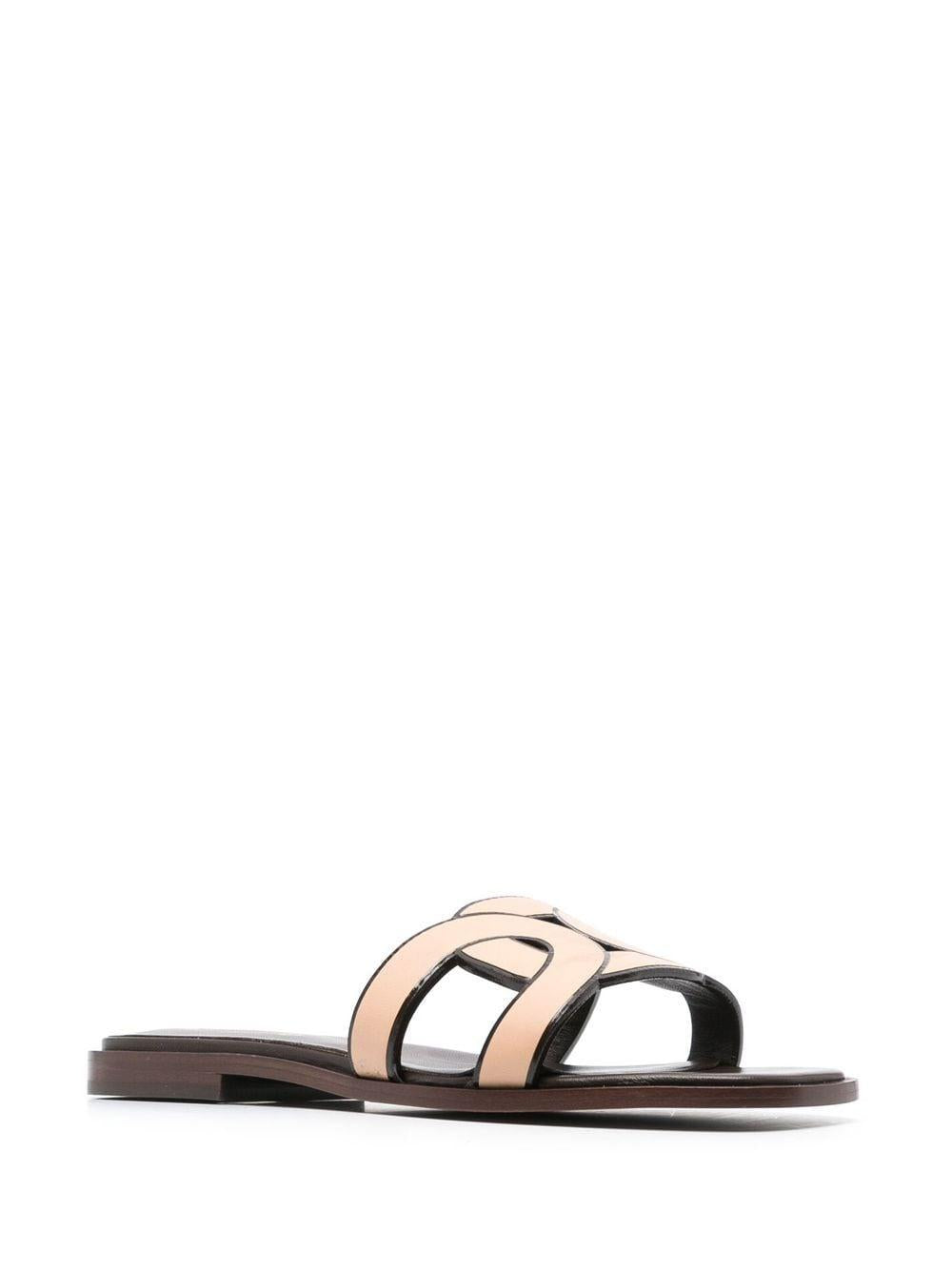 LEATHER LOGO STRAP SANDALS