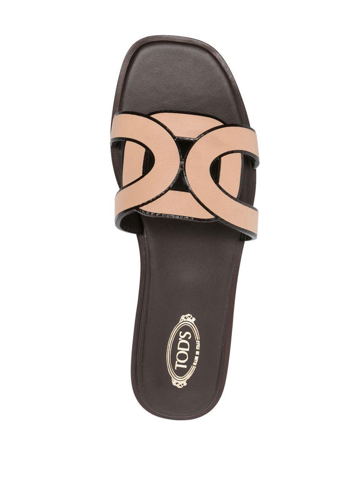 LEATHER LOGO STRAP SANDALS