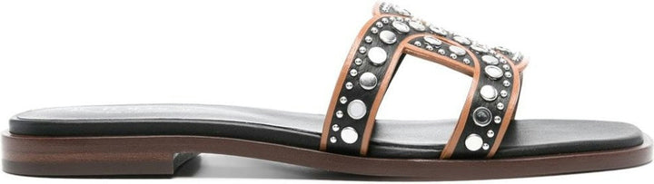 LEATHER FLAT SANDALS