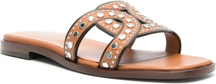 LEATHER FLAT SANDALS