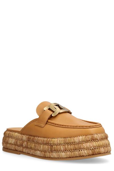 RAFFIA & LEATHER SLIP ONS