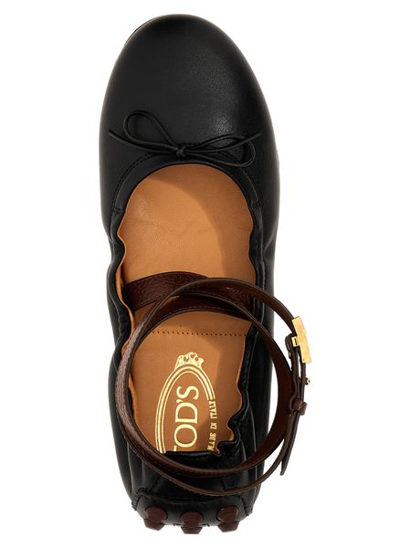BUBBLE LEATHER BALLERINA WITH STRAP