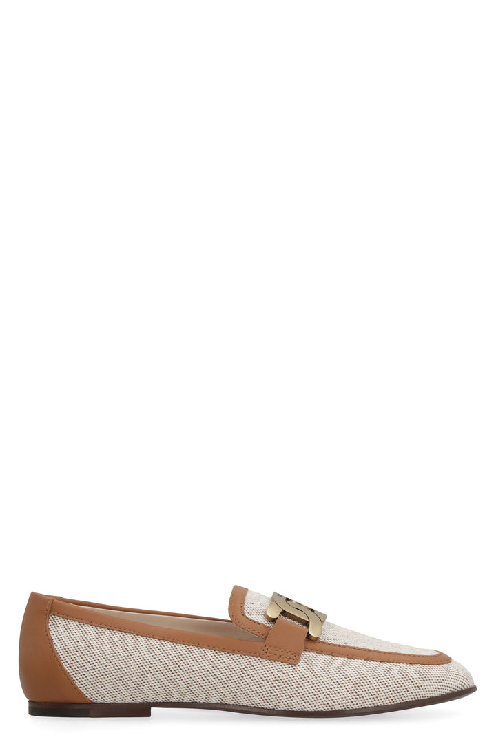 KATE CANVAS AND LEATHER LOAFERS