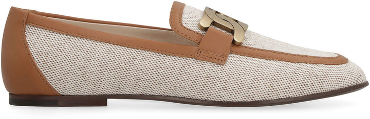 KATE CANVAS AND LEATHER LOAFERS