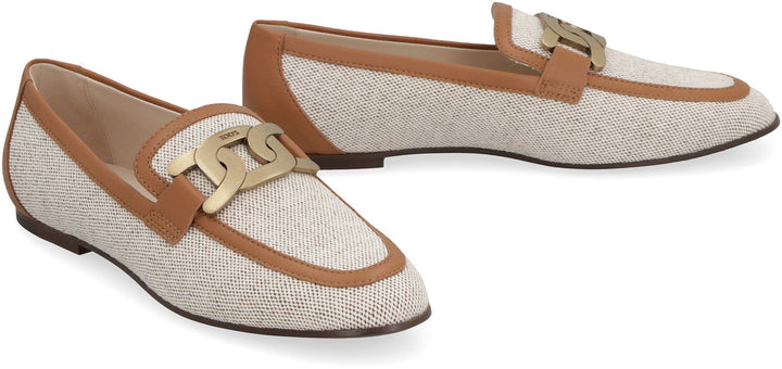 KATE CANVAS AND LEATHER LOAFERS