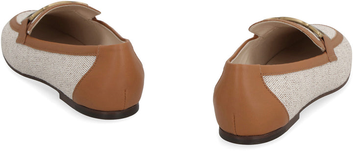 KATE CANVAS AND LEATHER LOAFERS