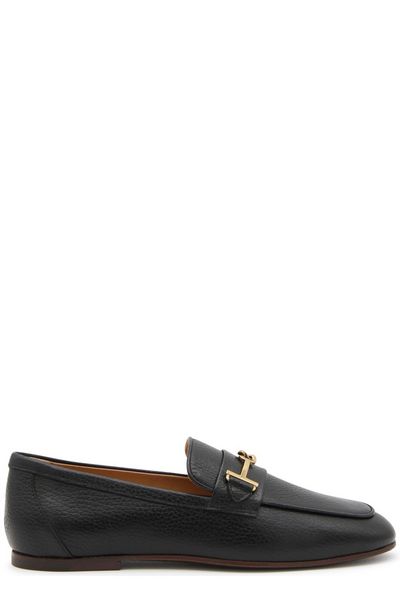 LEATHER ALMOND TOE LOAFERS