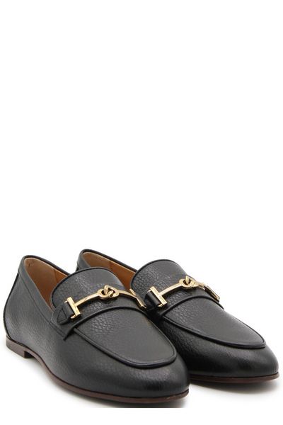 LEATHER ALMOND TOE LOAFERS