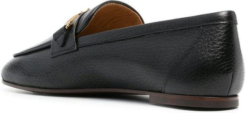 LOGO-PLAQUE LEATHER LOAFERS